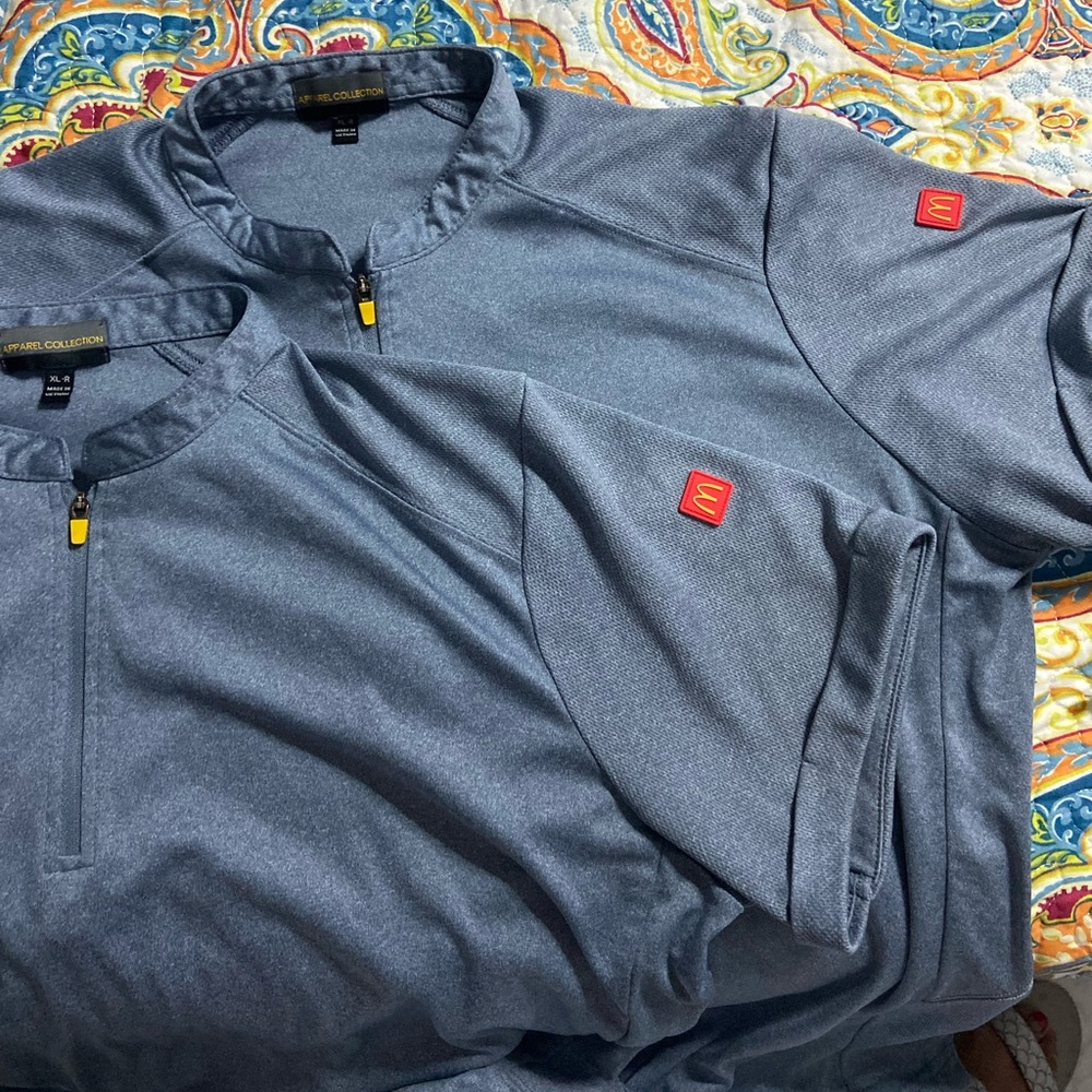 T17- 2PC. Lot APPAREL COLLECTION Bluish-Gray McDONALD’S Uniform Shirt